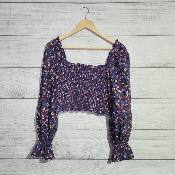 Band of the Free Purple Floral Crop Top, Size S. NWT - Picture 2 of 8